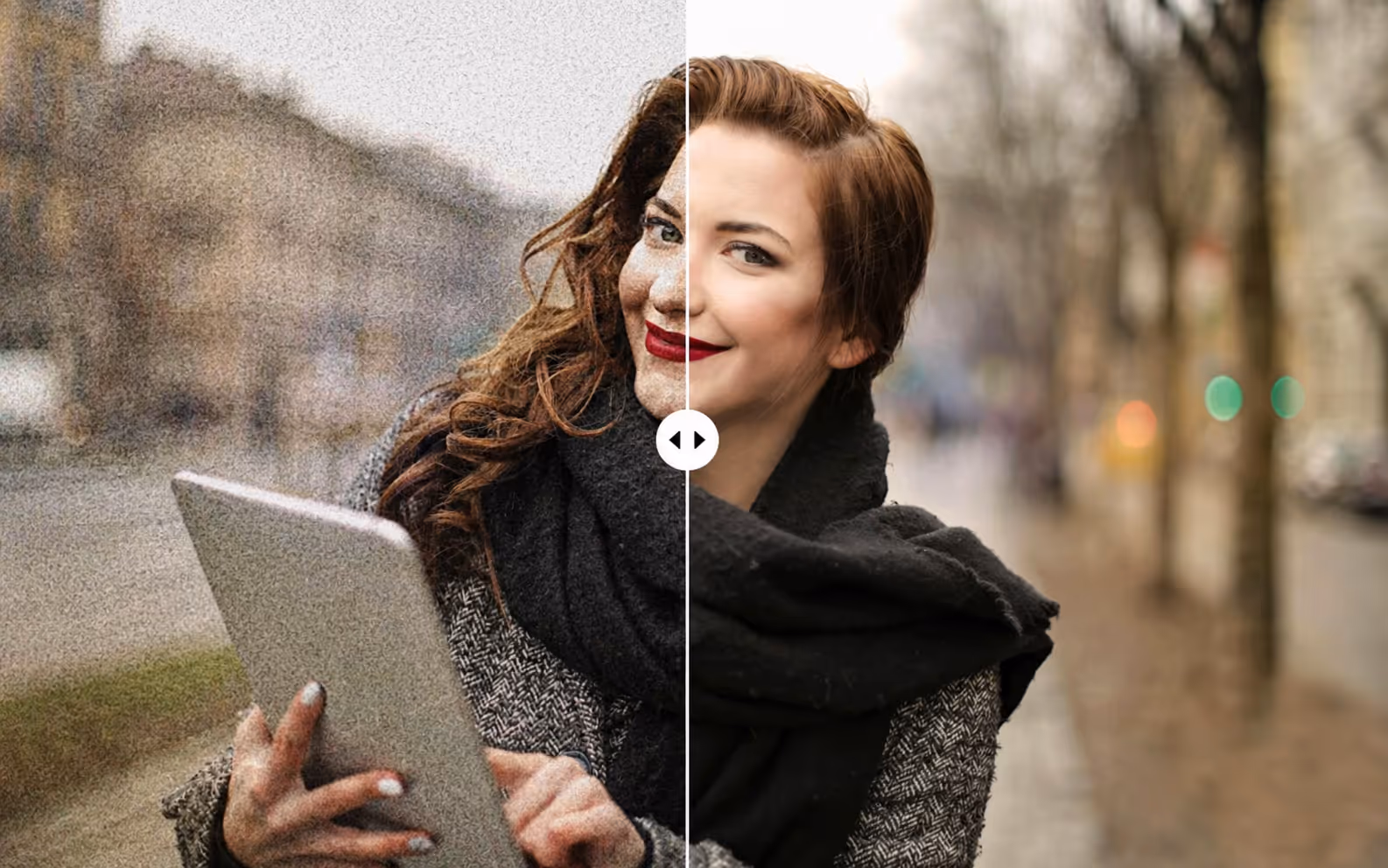 Optimize clarity to remove grain, ISO noise, and compression artifacts
