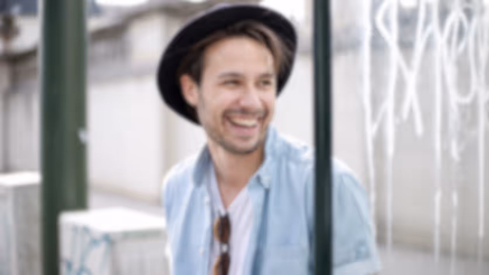 Blurry video frame before AI video unblurring